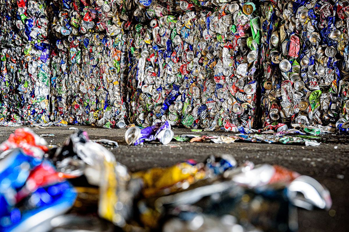Conveyor lines at a recycling sorting facility